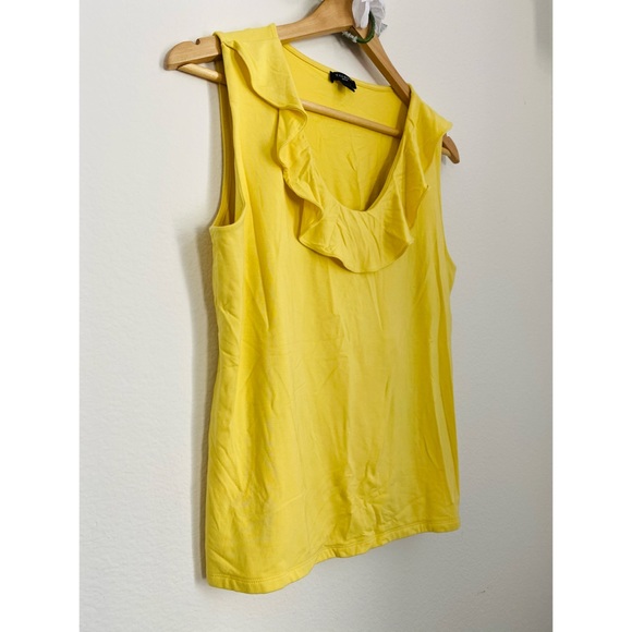 Talbots • Spring Yellow Ruffled Sleeveless Blouse - Picture 2 of 10